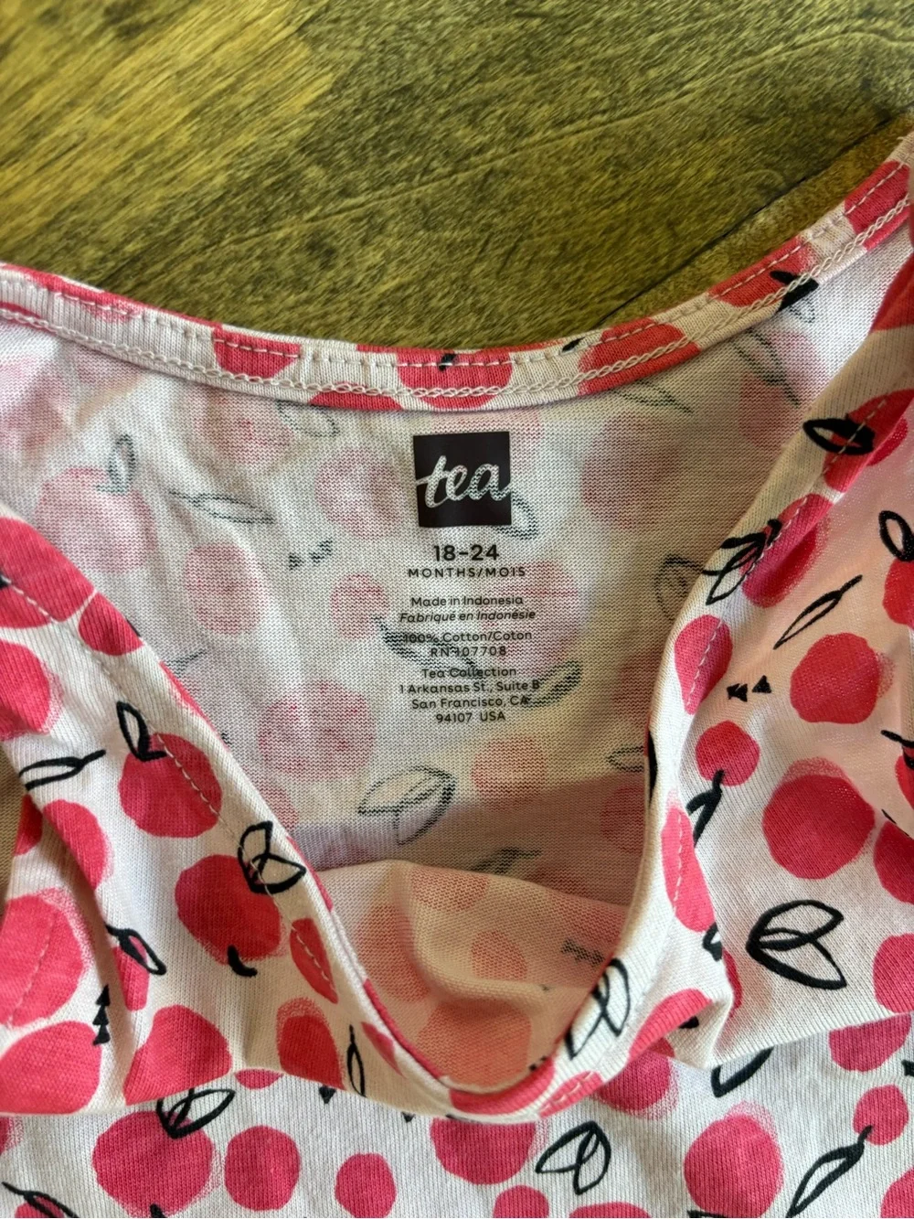 Baby Girl Tea Romper with Peach Print